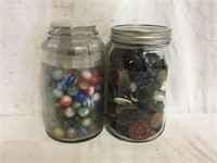 Glass Marbles and Vintage Buttons
