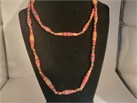 Rolled paper/bead necklace