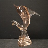 Blown Glass Dolphin w/ Controlled Bubbles