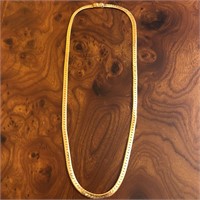 14K Gold Herringbone Chain Necklace