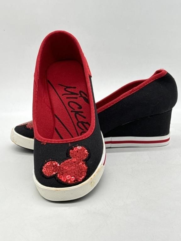 Disney Mickey Mouse Wedge Heel Shoes w/Sequins
