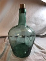 Vintage Viresa Wine Jug Bottle Molted Green Glass