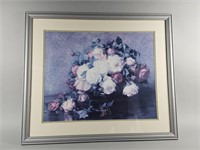 Vintage "Bowl of Beautiful Roses" Framed Print