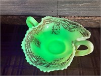 1911 Fenton Uranium Magic Carpet Bon Bon Dish