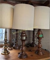 5 Table Lamps. Nautical Style Etc. Up To 36" Tall