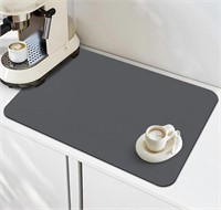 COFFEE MAT - 16X24 INCH GREY - ABSORBENT, RUBBER