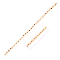 14k Rose Gold Compressed Cable Link Bracelet