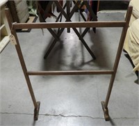 Primitive two tier wooden towel rack 36” high