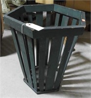Primitive slat style wooden waste bin (16”)