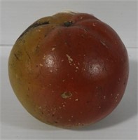 Vintage chalkware figural apple coin bank (3”)