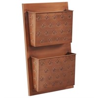 2 Slot Fleur De Lis Wall Mount Mailbox, Distressed