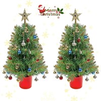 Kungfuking 2 Packs Mini Christmas Tree, 2ft