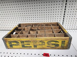 Antique Yellow Pepsi Wood Crate