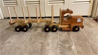 Wooden Truck and trailer. 24” long, height,