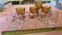 8 Atomic Starburst Gold Pedestal Glasses, 3