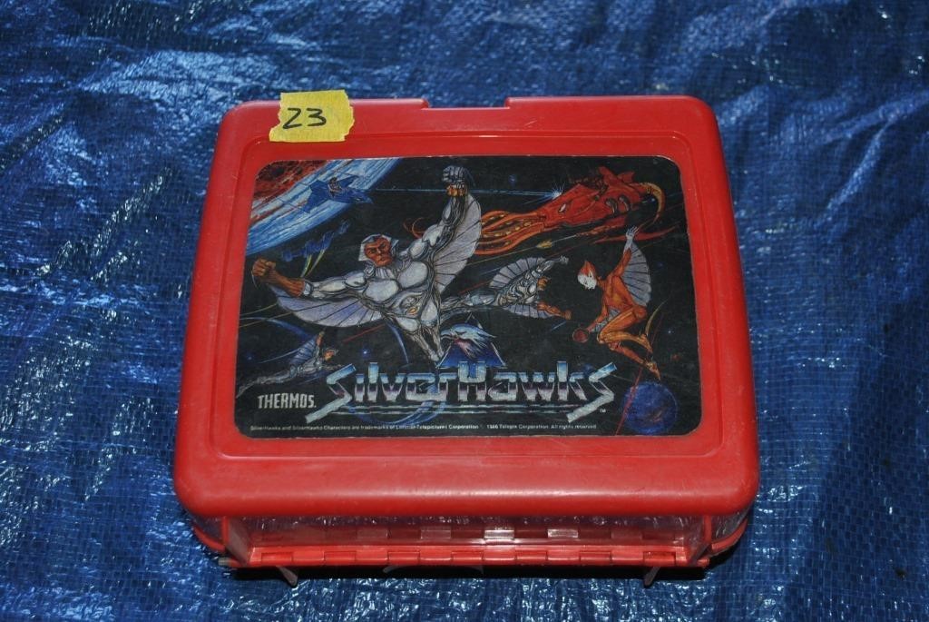 Plastic 1986 Silverhawks lunchbox no thermos