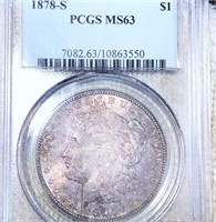 1878-S Morgan Silver Dollar PCGS - MS63