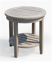 Heaton Weathered Gray Teak Wood Outdoor Side