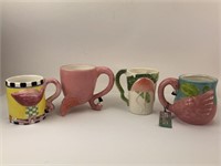 (4) Various Cute Flamingo Mugs