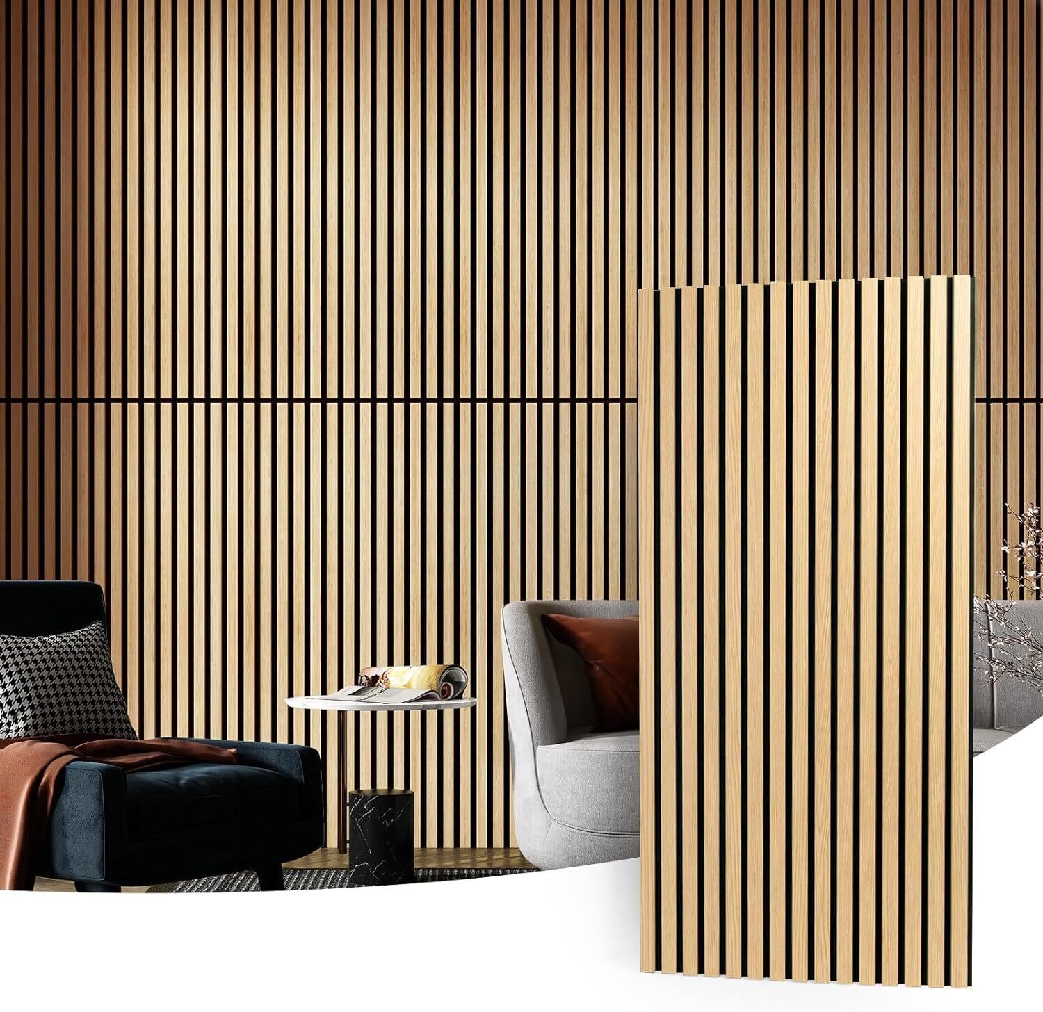 $120  Art3d 2 Wood Slat Acoustic Panels - Oak