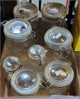 GLASS CANISTER CLAMP LID JARS