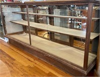 Vintage Oak Wood & Glass Display Case
