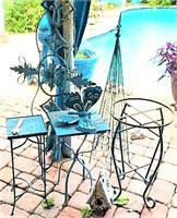 Large Metal Wall Cross & Plant Stands