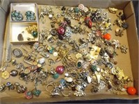 Large Lot of Vintage Costume Ear Rings Jewelry