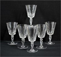 6pc Crystal Wine Glasses 6.5" - Signed