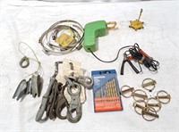 Jack's power pump, drill bits, gear clamps,