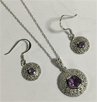 Sterling Silver Necklace And Earring Set