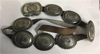 Indian Leather Belt With Decorative Plaques