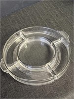 5 part divided heavy glass relish dish