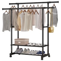 TE7601  IOCOCEE Double Rod Clothes Rack