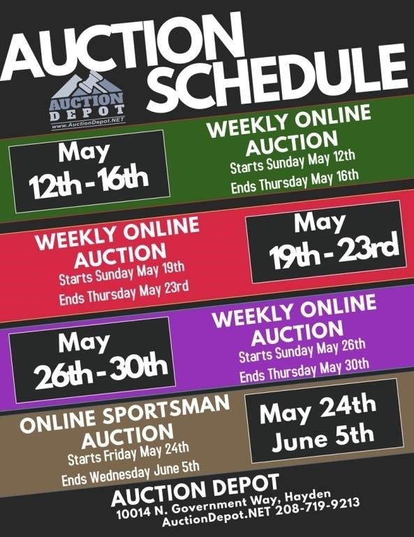 Weekly Thursday Auction: May 19th - 23rd