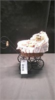 SMALL DOLL BUGGY WITH BEAR