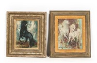 Group of 2 Denes De Holesch Horse Paintings, O/C