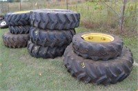 8-LARGE TRACTOR TIRES (VARIOUS SIZES)