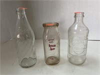 3 ct. - Vintage Glass Bottles (Pepsi & Dairy)