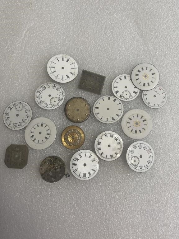 Vintage lot of watch and pocket watch faces some