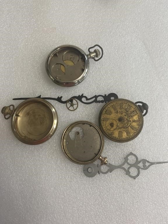 Vintage lot of pocket watch parts
