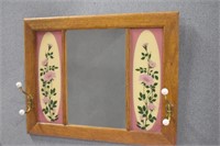 Vintage Mirror w/Pink Flowers on The Sides