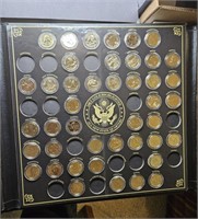 55 24kt gold highlighted state quarters