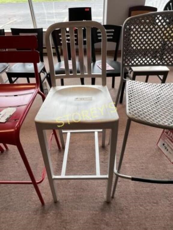 Grey Metal Patio Bar Stool - 30"