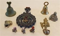 Brass Bells, Trivet, Brass Wall Hook From Italy,