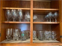Cabinet of Vintage Glasses Silver Rimmed, GP North