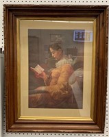 Framed Print Of Woman With Book