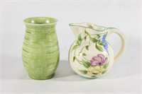 Art Deco Pottery Dual Vase & Bewley Pitcher