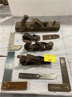 GROUP OF ANTIQUE WOOD PLANERS, SQUARES