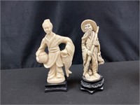 Pair Celluloid Figurines on Plynths